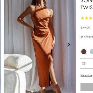 Sonoma Halterneck Faux Wrap Twist Back Maxi Dress